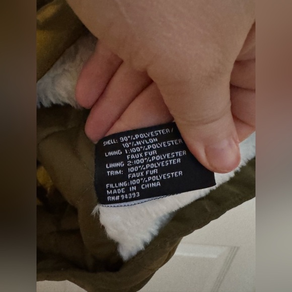 Altar'd State Winter Jacket Coat Women's Olive Drawstring Waist Tie Faux Fur XS - Picture 6 of 8